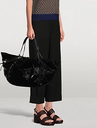 Puffy Leather Slingback Sandals