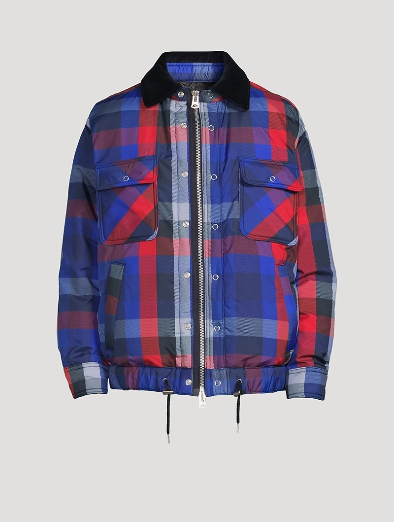 Plaid Padded Blouson Jacket