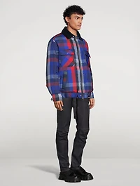 Plaid Padded Blouson Jacket