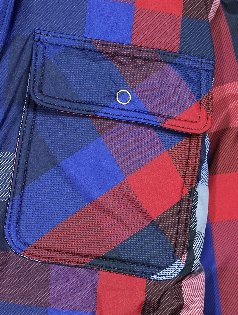 Plaid Padded Blouson Jacket