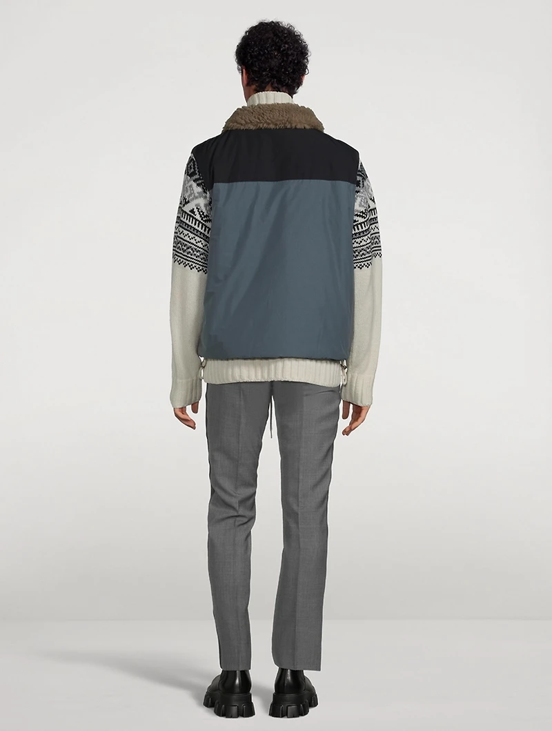 Wool And Nylon Padded Knit Jacket