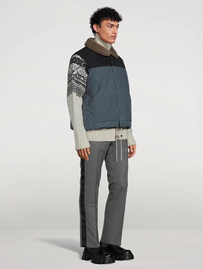 Wool And Nylon Padded Knit Jacket