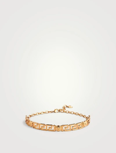 Crystal Medusa Greca Choker Necklace