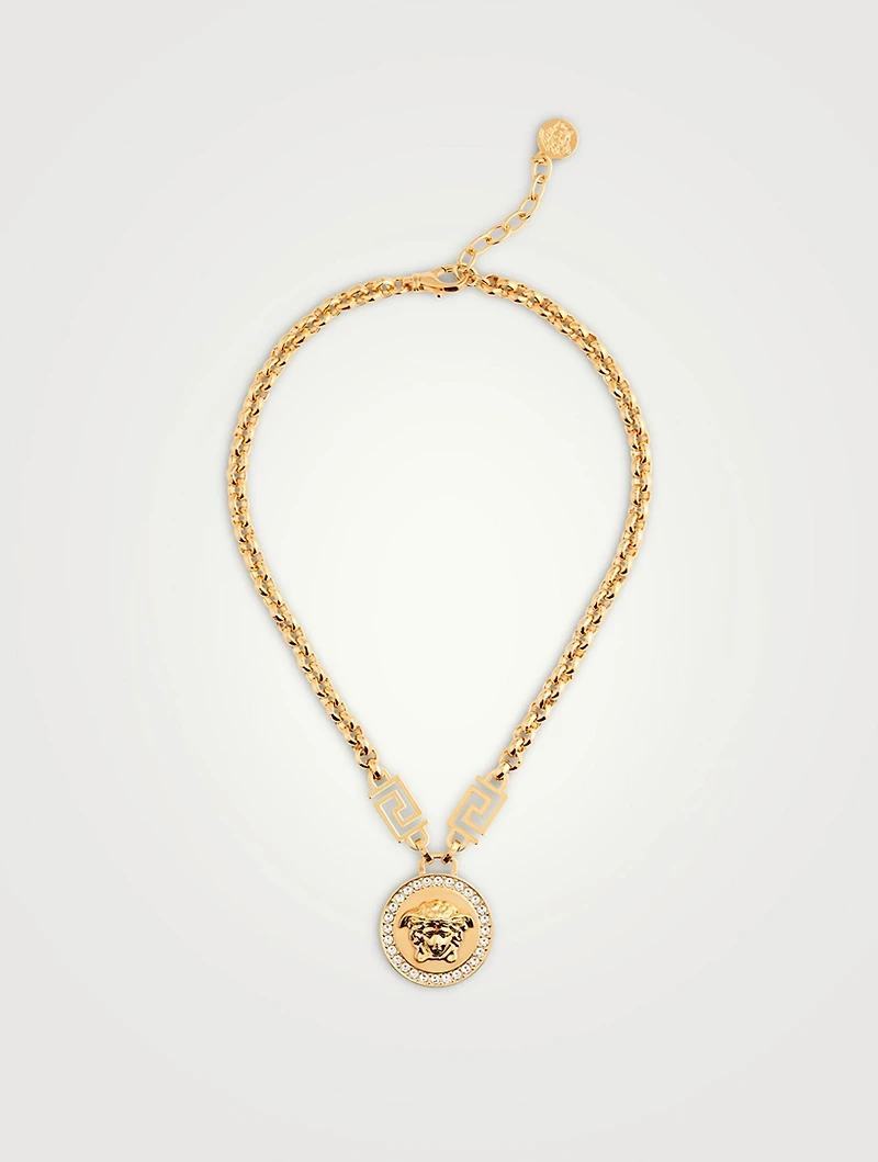 Icon Medusa Necklace With Crystals