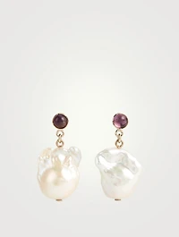 Darcey Pearl Earrings With Amethyst