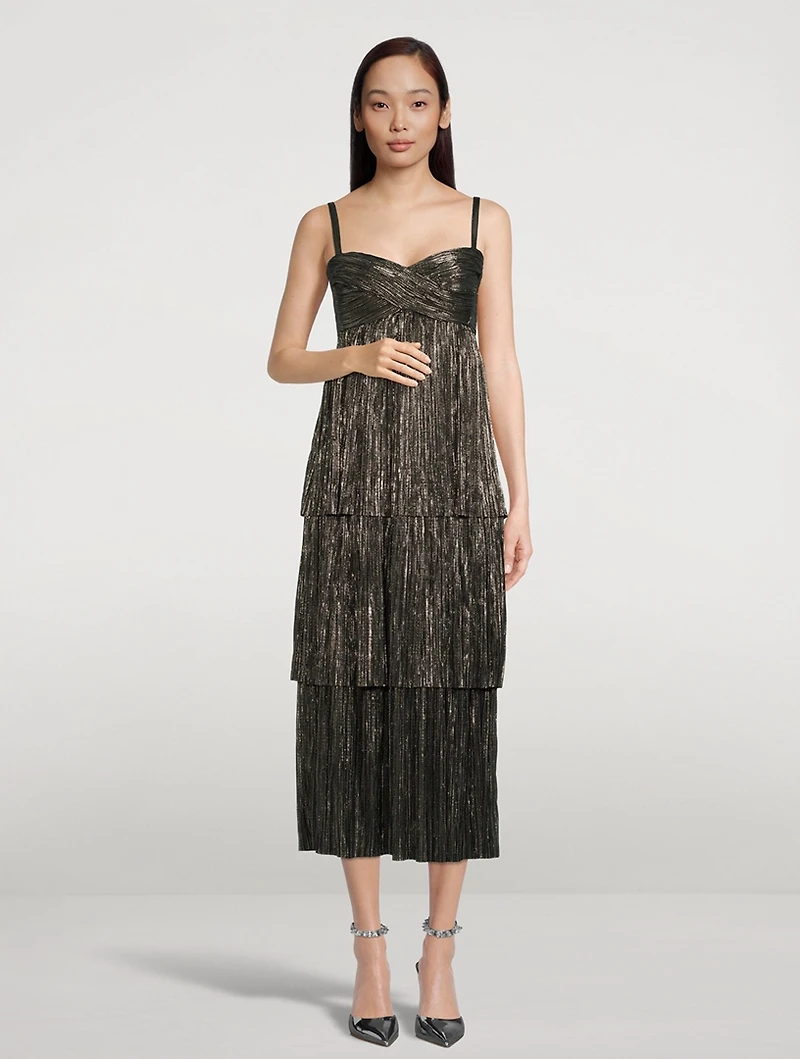 Andromeda Lamé Midi Dress