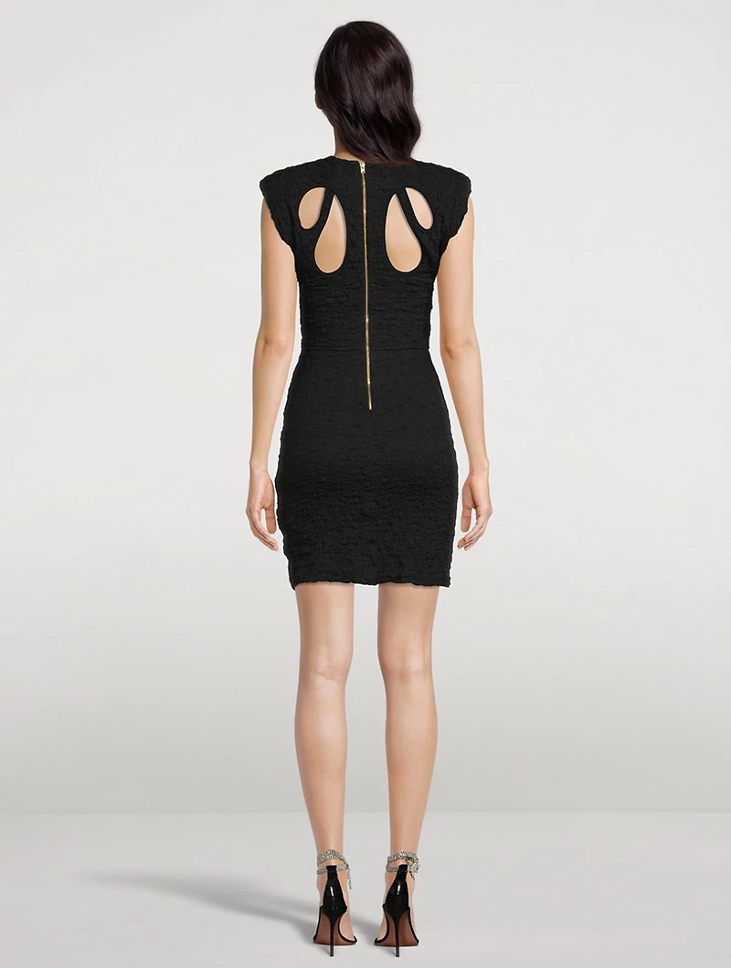 Bamboo Padded Shoulder Mini Dress