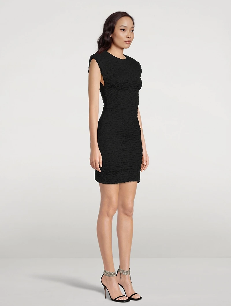 Bamboo Padded Shoulder Mini Dress