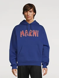 Cotton Hoodie With Cut-Out Logo