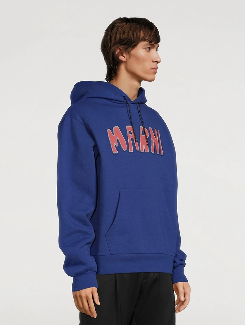 Cotton Hoodie With Cut-Out Logo