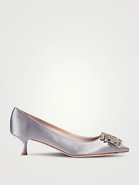 RV Bouquet Strass Pearl Buckle Satin Pumps