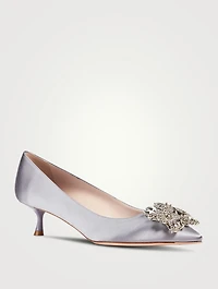 RV Bouquet Strass Pearl Buckle Satin Pumps