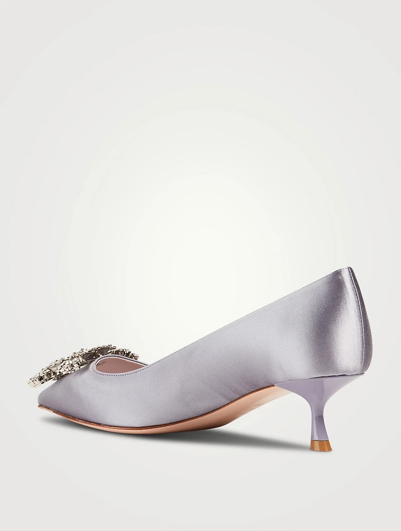 RV Bouquet Strass Pearl Buckle Satin Pumps