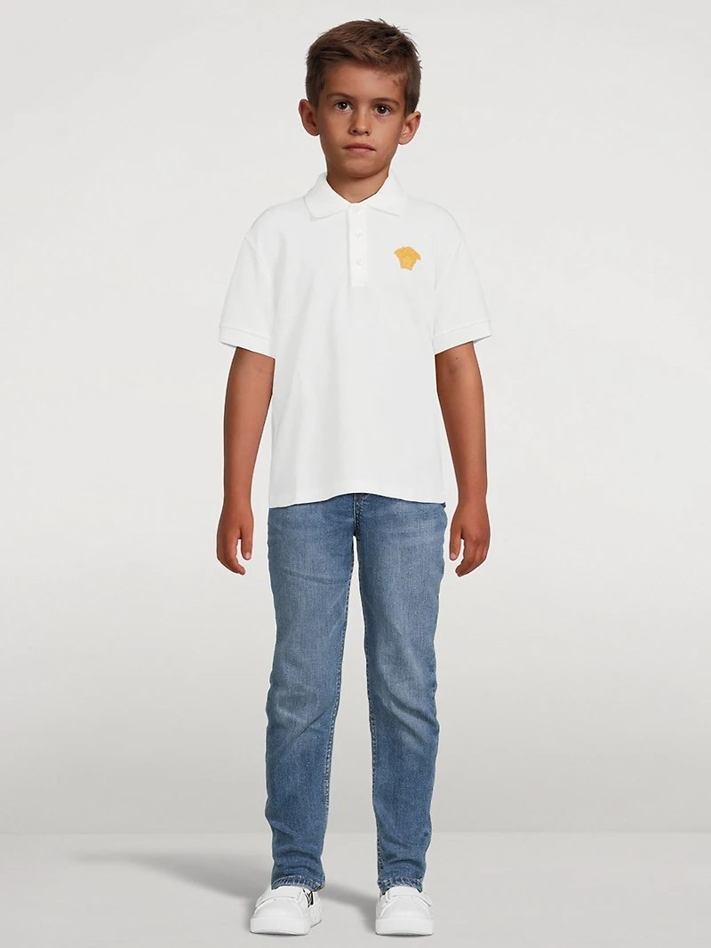 Medusa Embroidered Polo Shirt