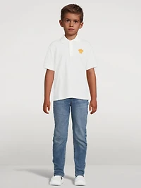 Medusa Embroidered Polo Shirt