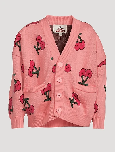 Cherry Cotton Knit Cardigan