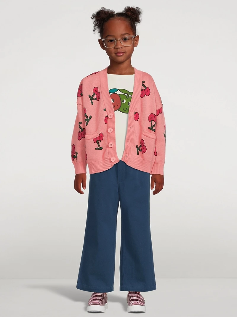 Cherry Cotton Knit Cardigan