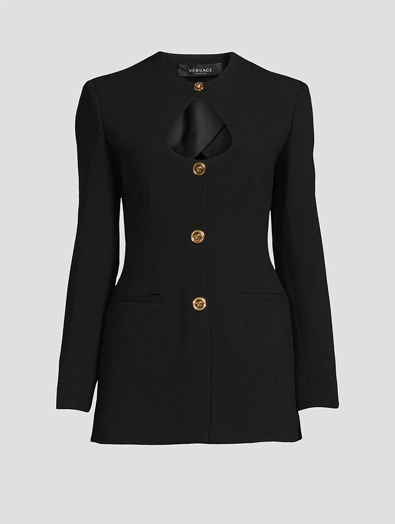 Cut-Out Single-Breasted Blazer