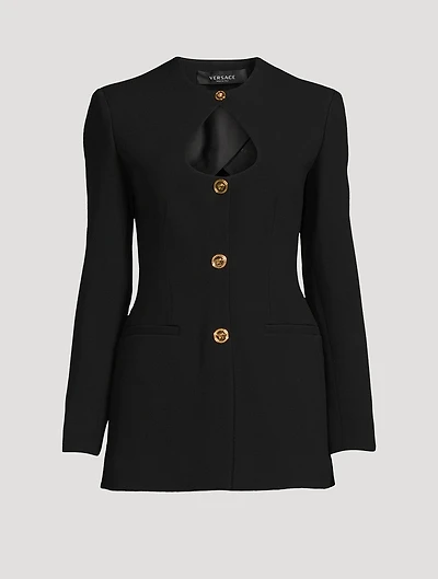 Cut-Out Single-Breasted Blazer