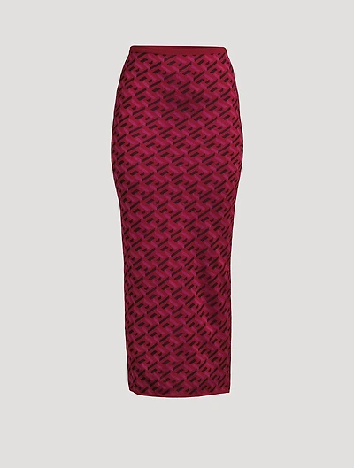 La Greca Jacquard Pencil Skirt