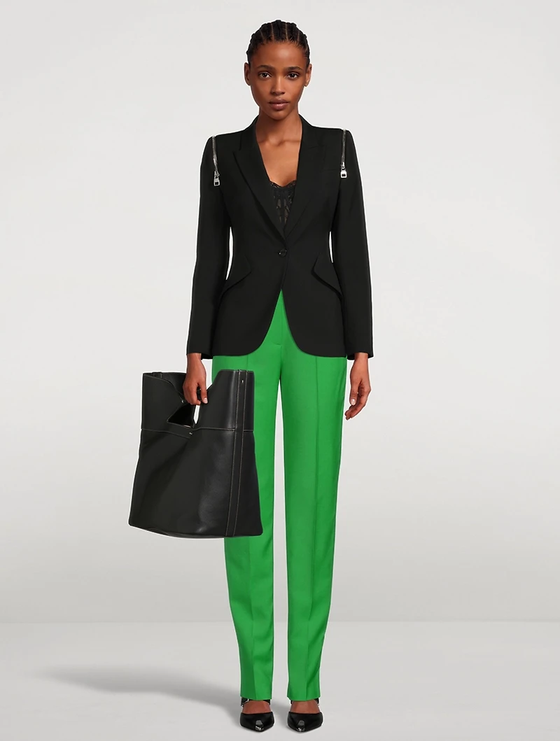 High-Waisted Cigarette Trousers