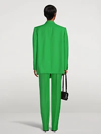 Drop Hem Double-Breasted Blazer