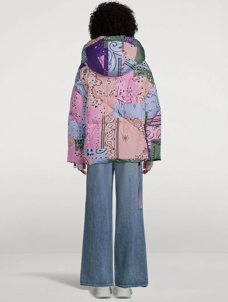 Puff Khris Patch Down Jacket In Bandana Print