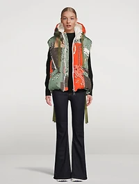 Puff Patch Down Vest In Bandana Print