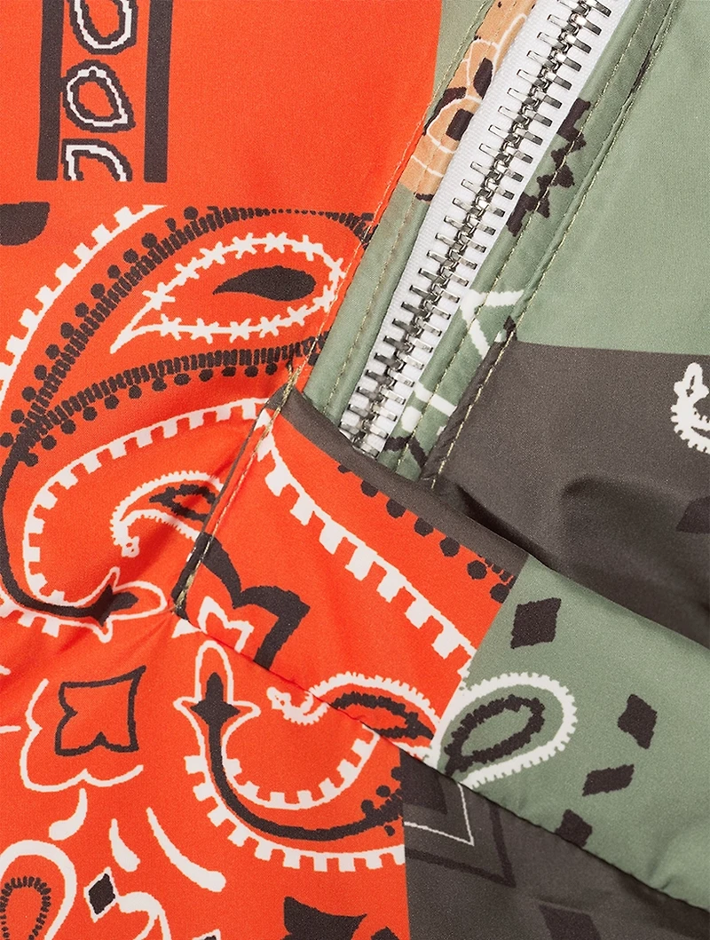 Puff Patch Down Vest In Bandana Print