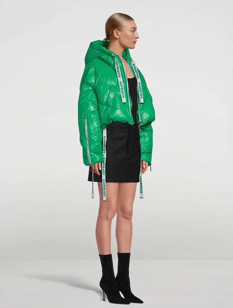 Puff Khris Shiny Cropped Down Jacket