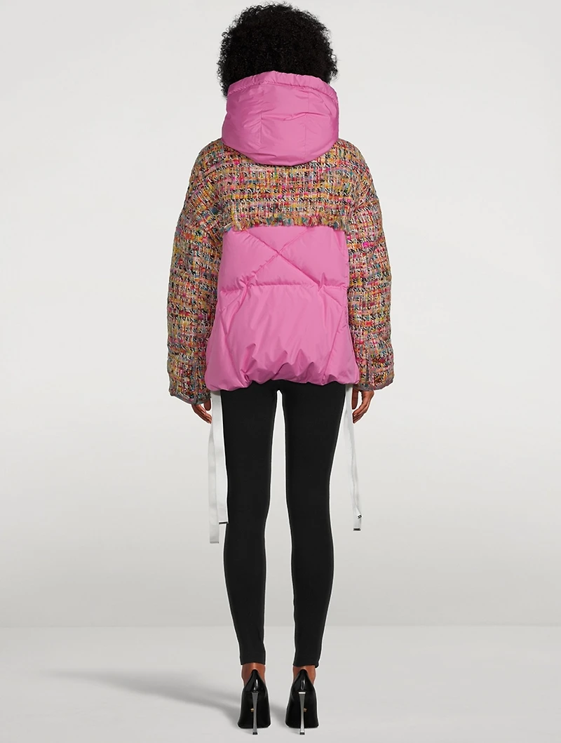 Puff Khris Tweed Bouclé Down Jacket