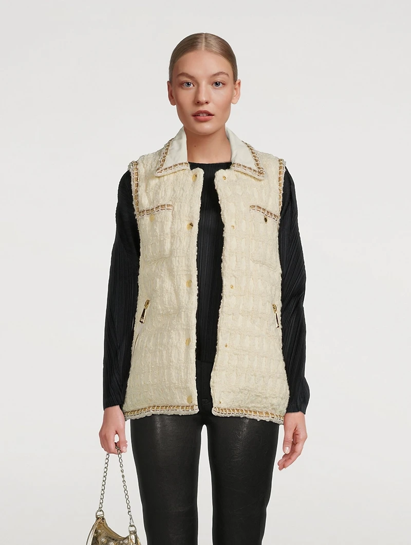 Puff Tweed Down Vest