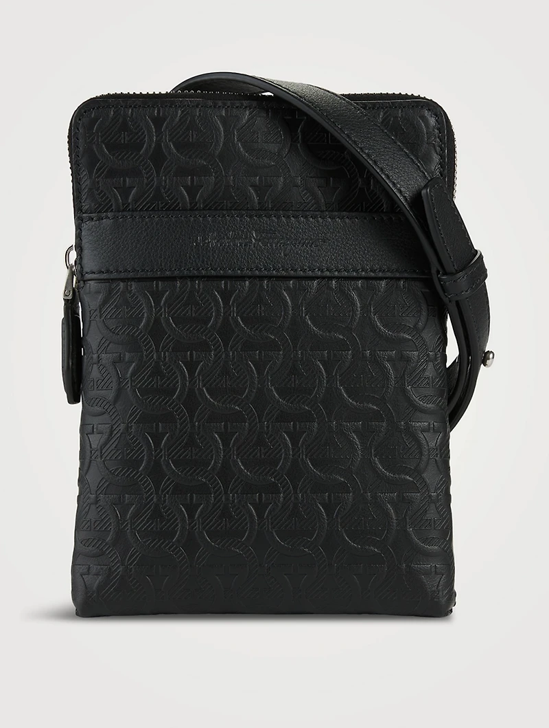 Embossed Leather Crossbody Bag