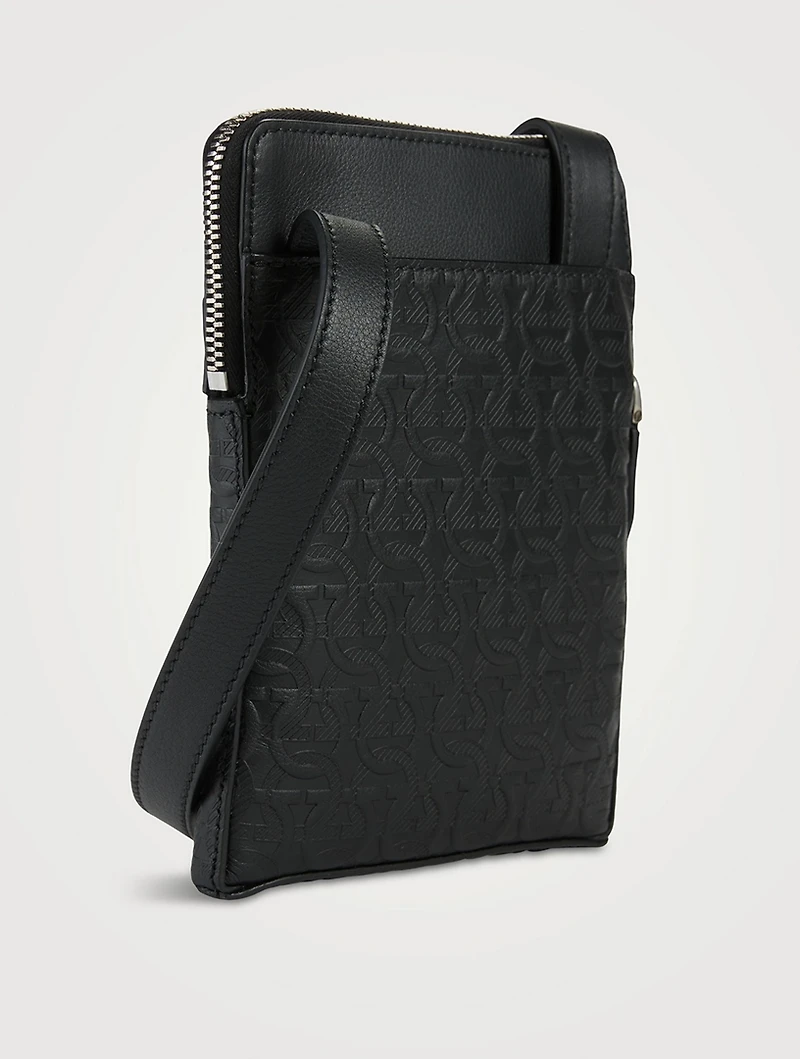 Embossed Leather Crossbody Bag