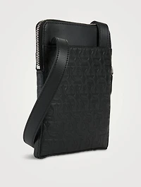 Embossed Leather Crossbody Bag