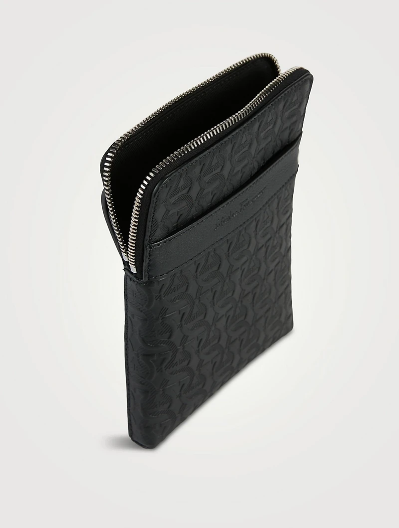 Embossed Leather Crossbody Bag