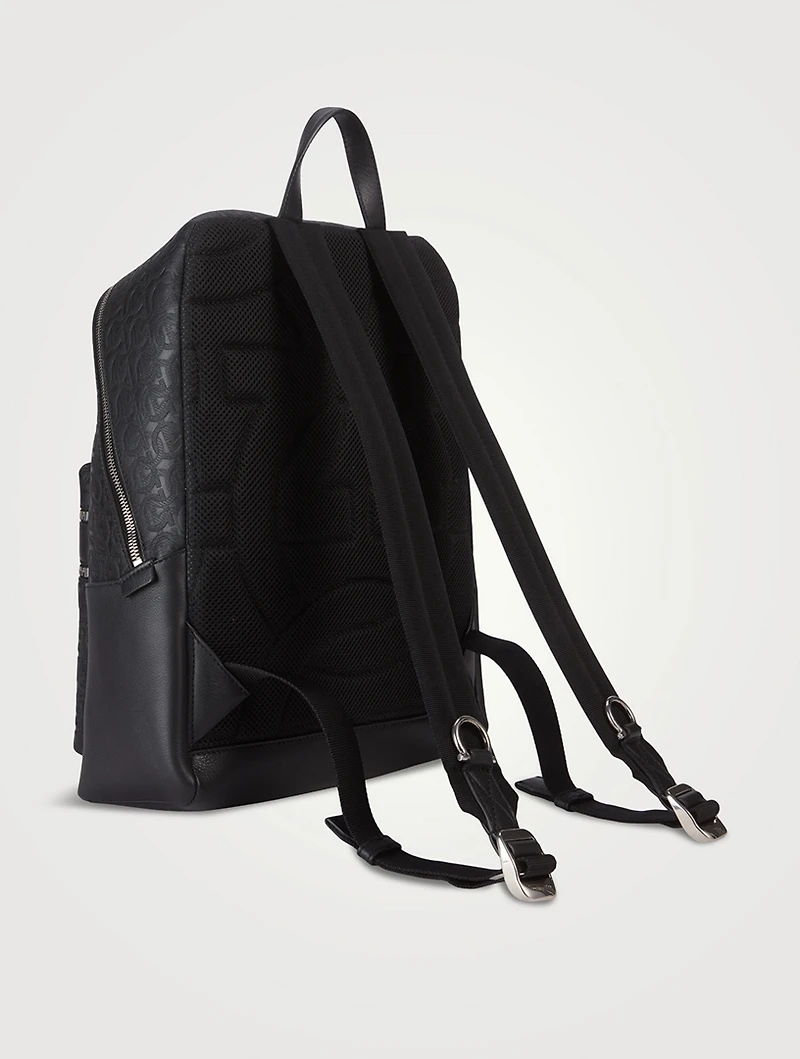 Gancini Embossed Leather Backpack