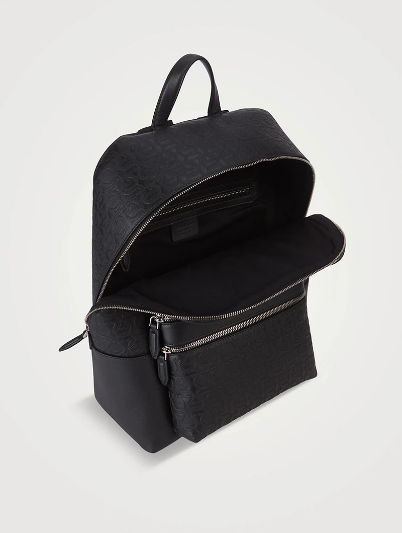 Gancini Embossed Leather Backpack