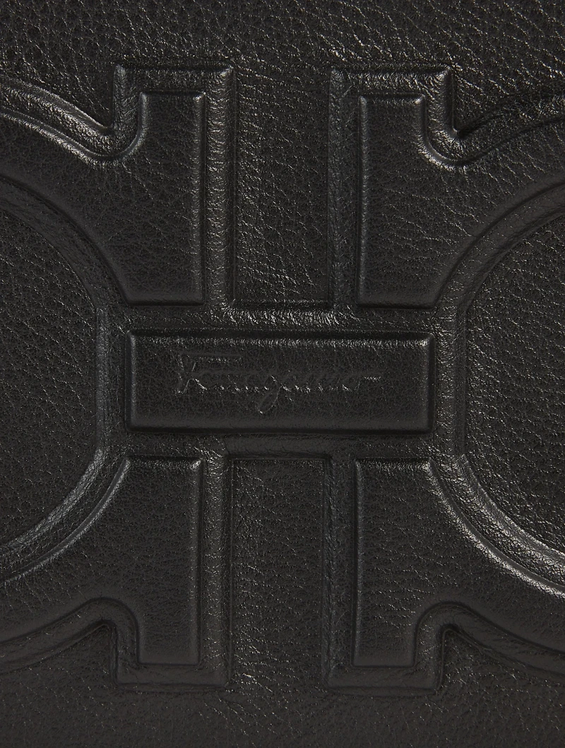 Double Gancio Leather Toiletry Bag