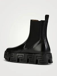Greca Labyrinth Leather Chelsea Boots