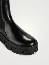 Greca Labyrinth Leather Chelsea Boots
