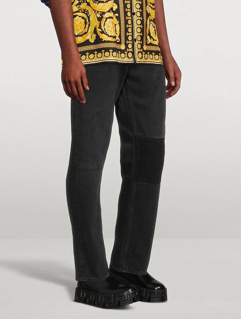 Greca Labyrinth Leather Chelsea Boots