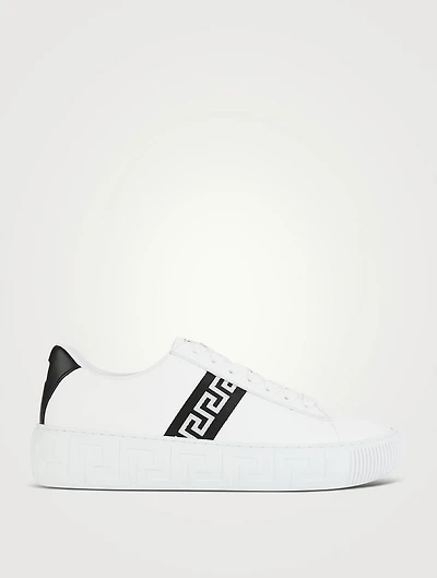 Greca Leather Sneakers
