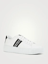 Greca Leather Sneakers
