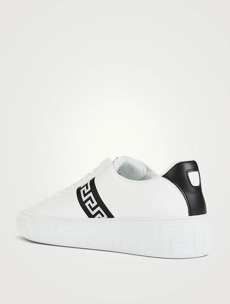 Greca Leather Sneakers