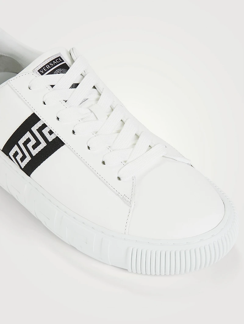 Greca Leather Sneakers