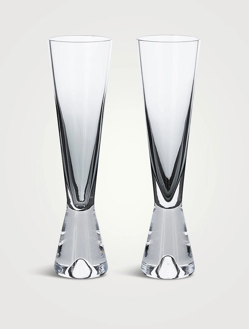 Set Of Two Tank Champagne Glasses