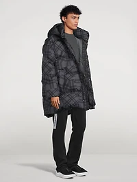 Down Puffer Parka Check Print