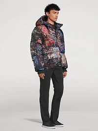 Khrisman Down Puffer Jacket Graffiti Print