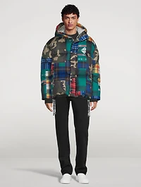 Khrisman Down Puffer Jacket Camo Check Print